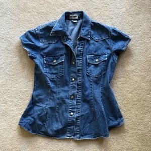 Vintage✨ 90s Denim Blouse by Guess